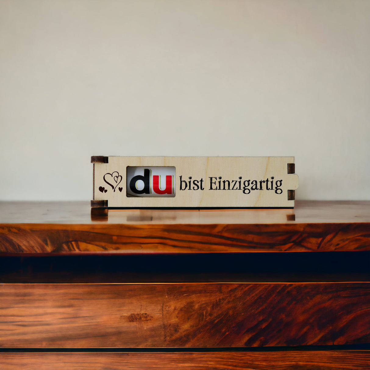 du bist Einzigartig - gravierte Geschenkbox inkl. Duplo Schokoriegel