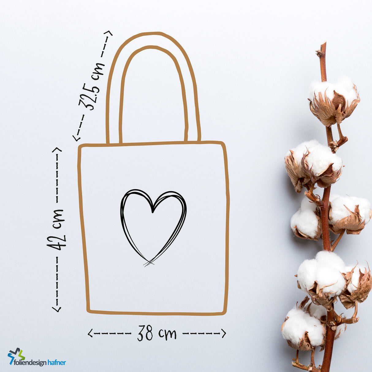 Jutebeutel Kellner mit Herz Tasche Baumwolle 10 Liter