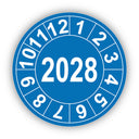 Jahresprüfplakette mit vierstelliger Jahreszahl 2028