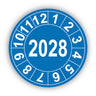 Jahresprüfplakette mit vierstelliger Jahreszahl 2028