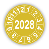 Jahresprüfplakette mit vierstelliger Jahreszahl 2028