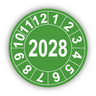 Jahresprüfplakette mit vierstelliger Jahreszahl 2028