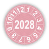 Jahresprüfplakette mit vierstelliger Jahreszahl 2028