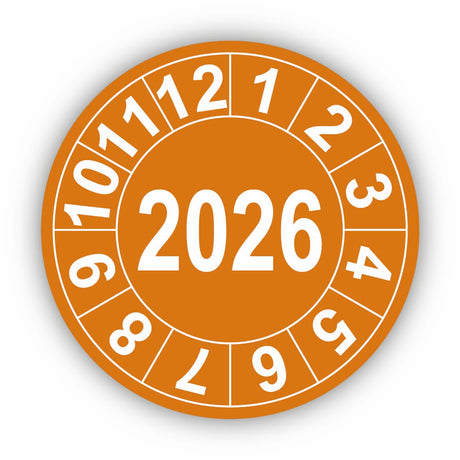 Jahresprüfplakette mit vierstelliger Jahreszahl 2026
