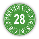 Jahresprüfplakette mit zweistelliger Jahreszahl 2028