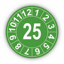 Jahresprüfplakette mit zweistelliger Jahreszahl 2025