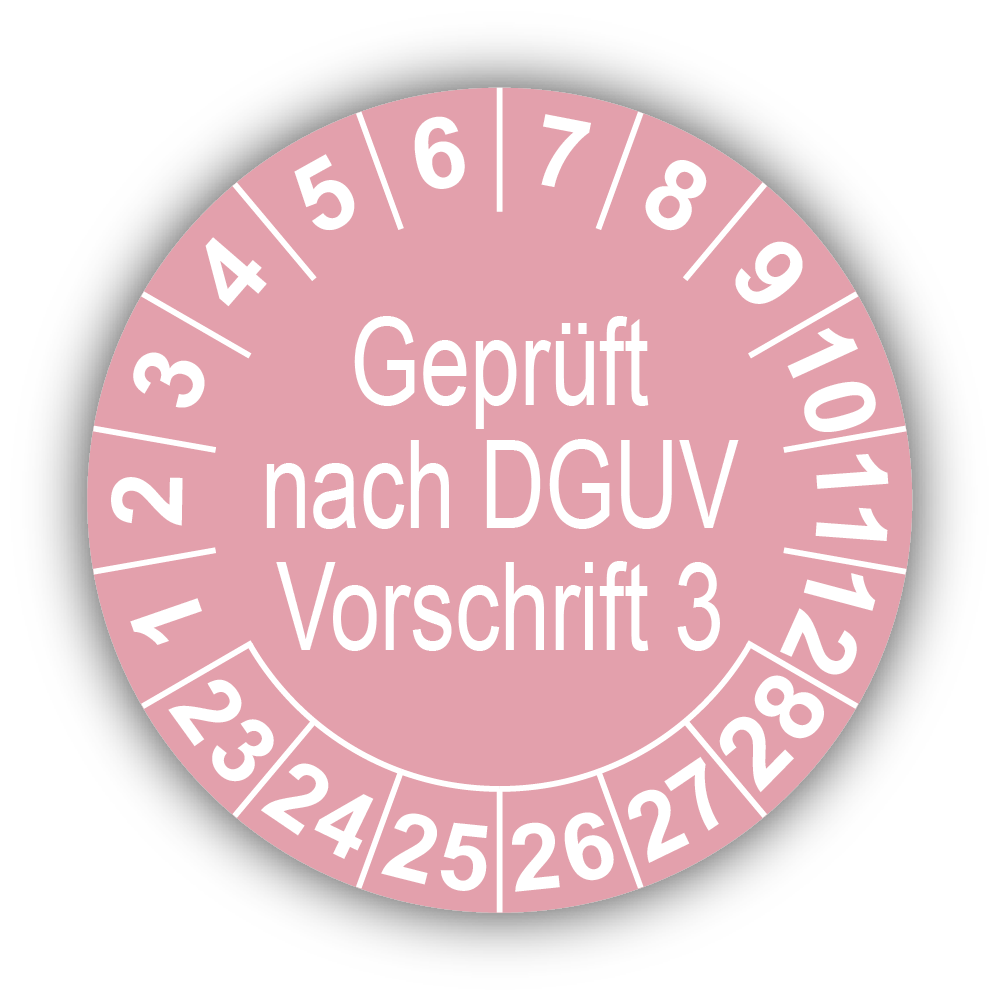 Geprüft nach DGUV Vorschrift 3, rosa