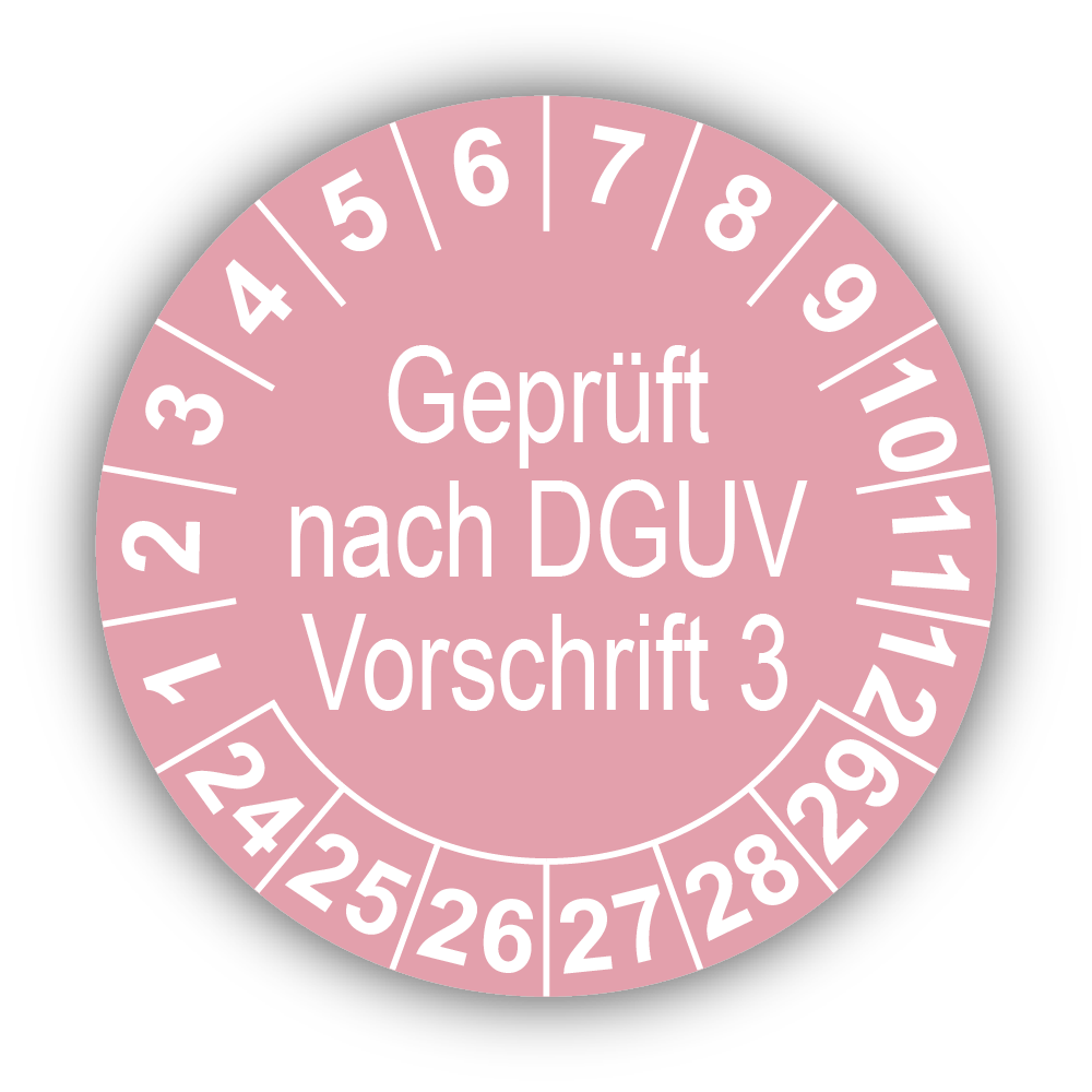 Geprüft nach DGUV Vorschrift 3, rosa