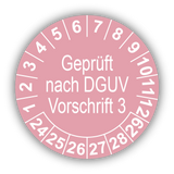 Geprüft nach DGUV Vorschrift 3, rosa