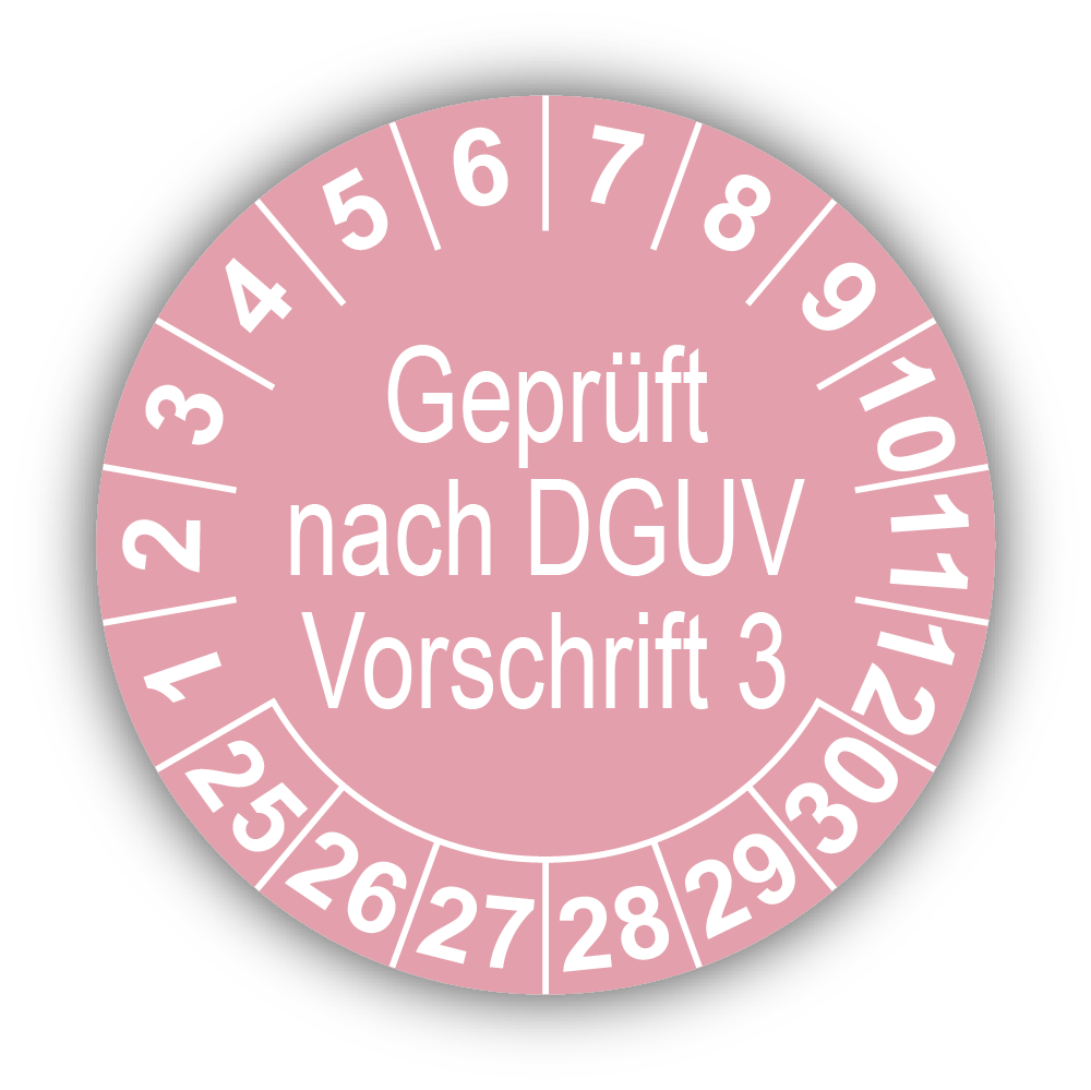 Geprüft nach DGUV Vorschrift 3, rosa