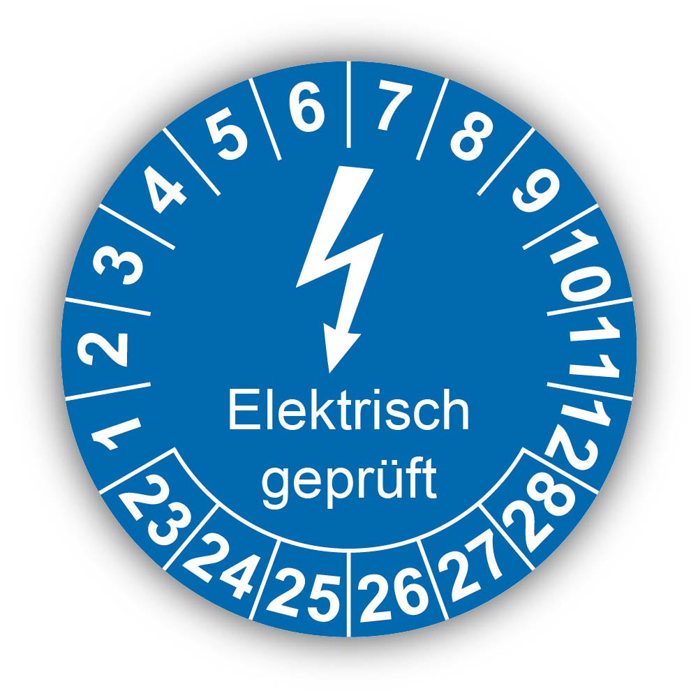 Elektrisch geprüft, blau