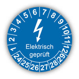 Elektrisch geprüft, blau