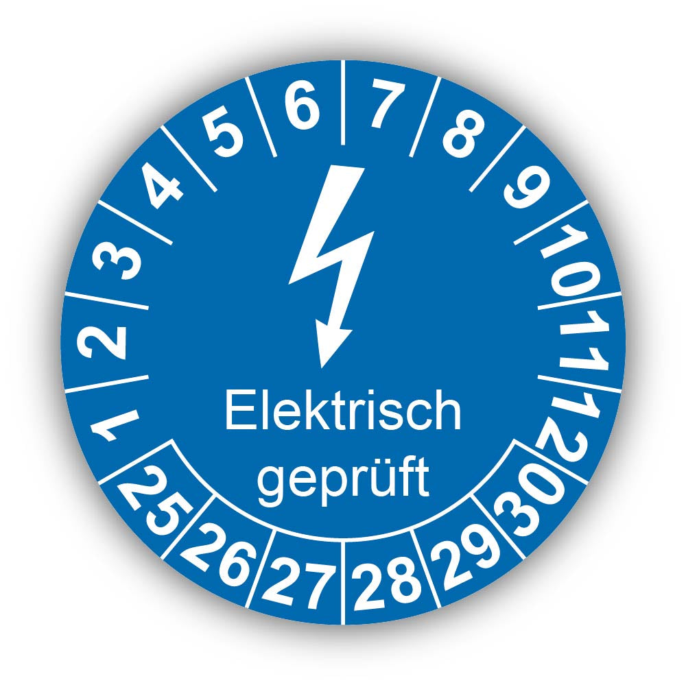 Elektrisch geprüft, blau