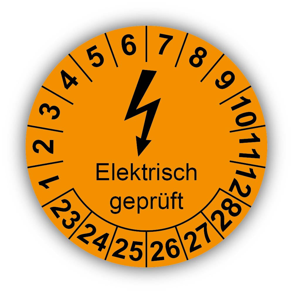 Elektrisch geprüft, orange