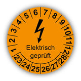 Elektrisch geprüft, orange