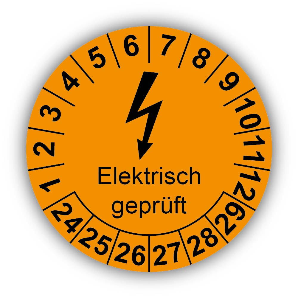 Elektrisch geprüft, orange