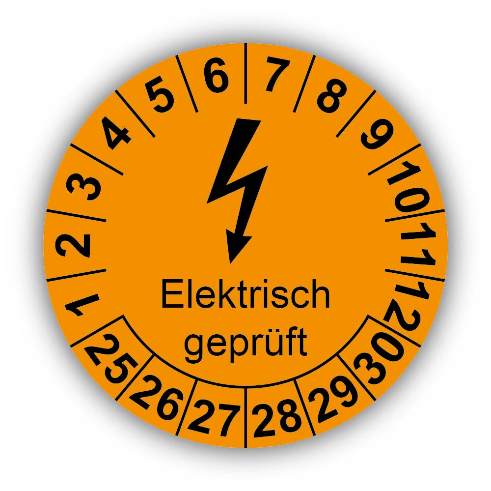 Elektrisch geprüft, orange