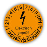 Elektrisch geprüft, orange