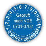 Geprüft nach VDE 0701-0702, blau