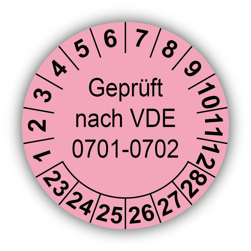 Geprüft nach VDE 0701-0702, rosa