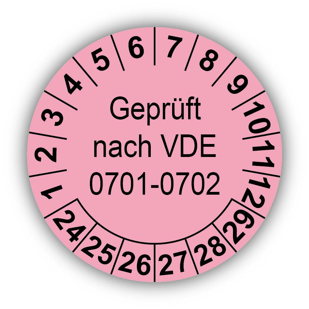 Geprüft nach VDE 0701-0702, rosa