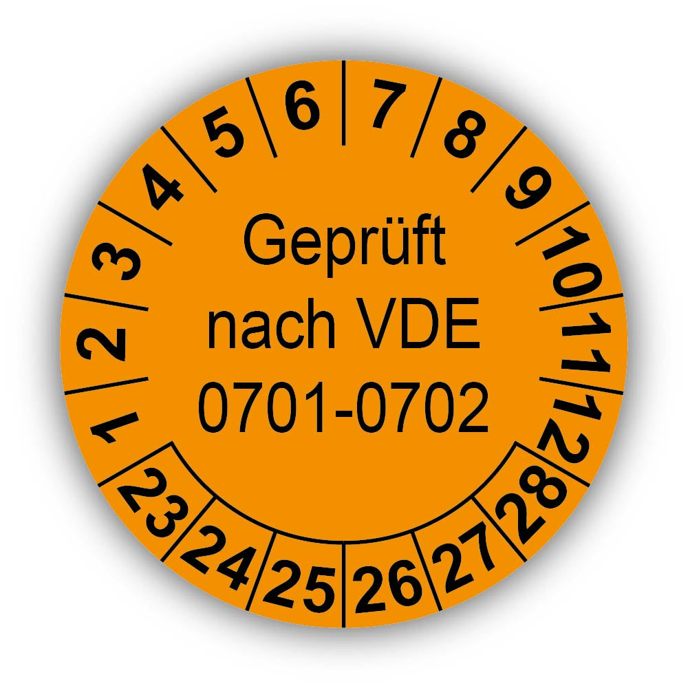 Geprüft nach VDE 0701-0702, orange