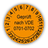 Geprüft nach VDE 0701-0702, orange