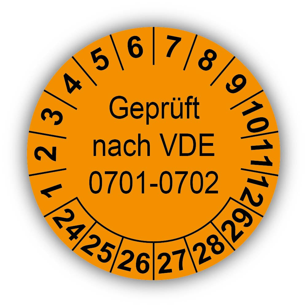 Geprüft nach VDE 0701-0702, orange