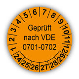 Geprüft nach VDE 0701-0702, orange