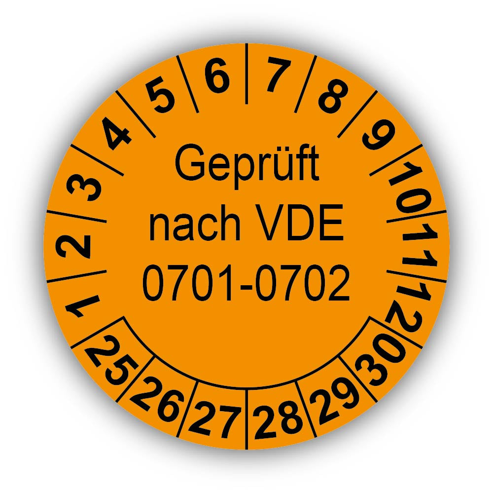 Geprüft nach VDE 0701-0702, orange