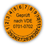 Geprüft nach VDE 0701-0702, orange