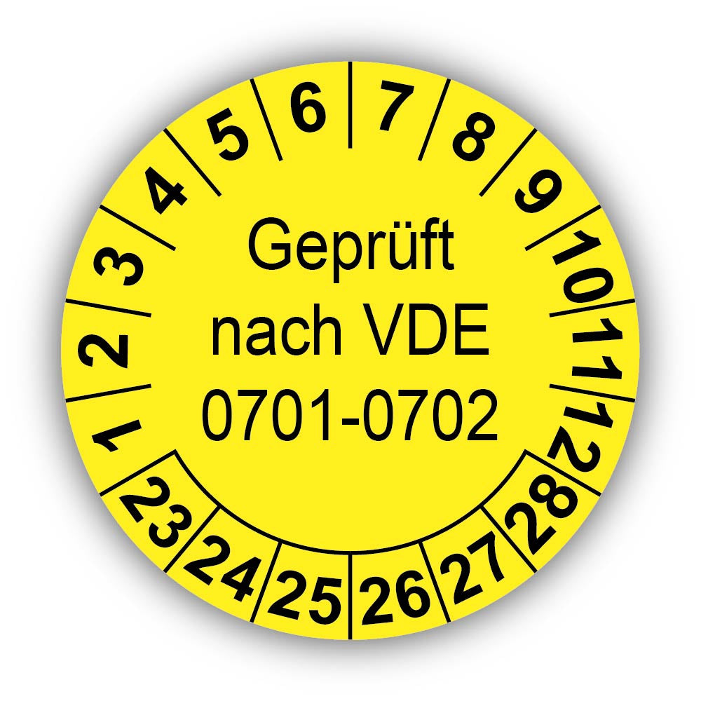 Geprüft nach VDE 0701-0702, gelb