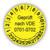 Geprüft nach VDE 0701-0702, gelb