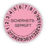 Sicherheitsgeprüft, rosa