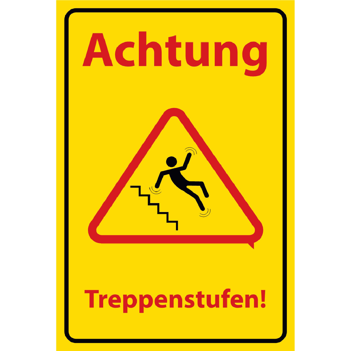 Achtung Treppenstufen Schild