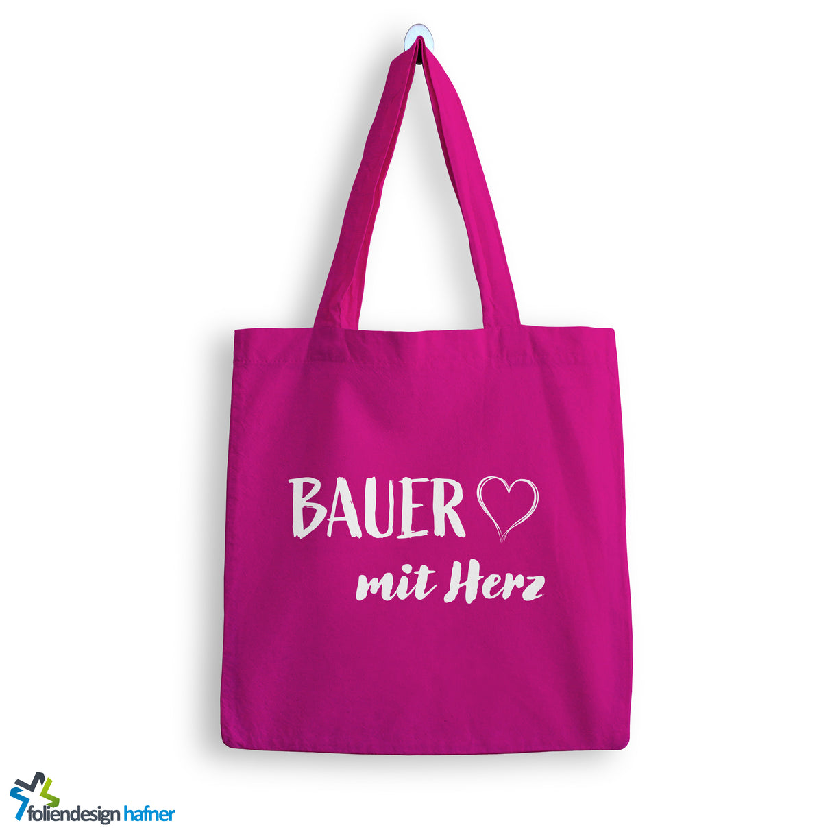 Jutebeutel Bauer mit Herz Tasche Baumwolle 10 Liter