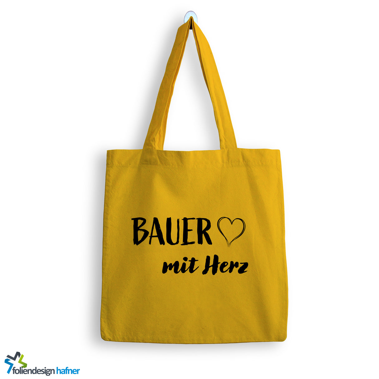 Jutebeutel Bauer mit Herz Tasche Baumwolle 10 Liter