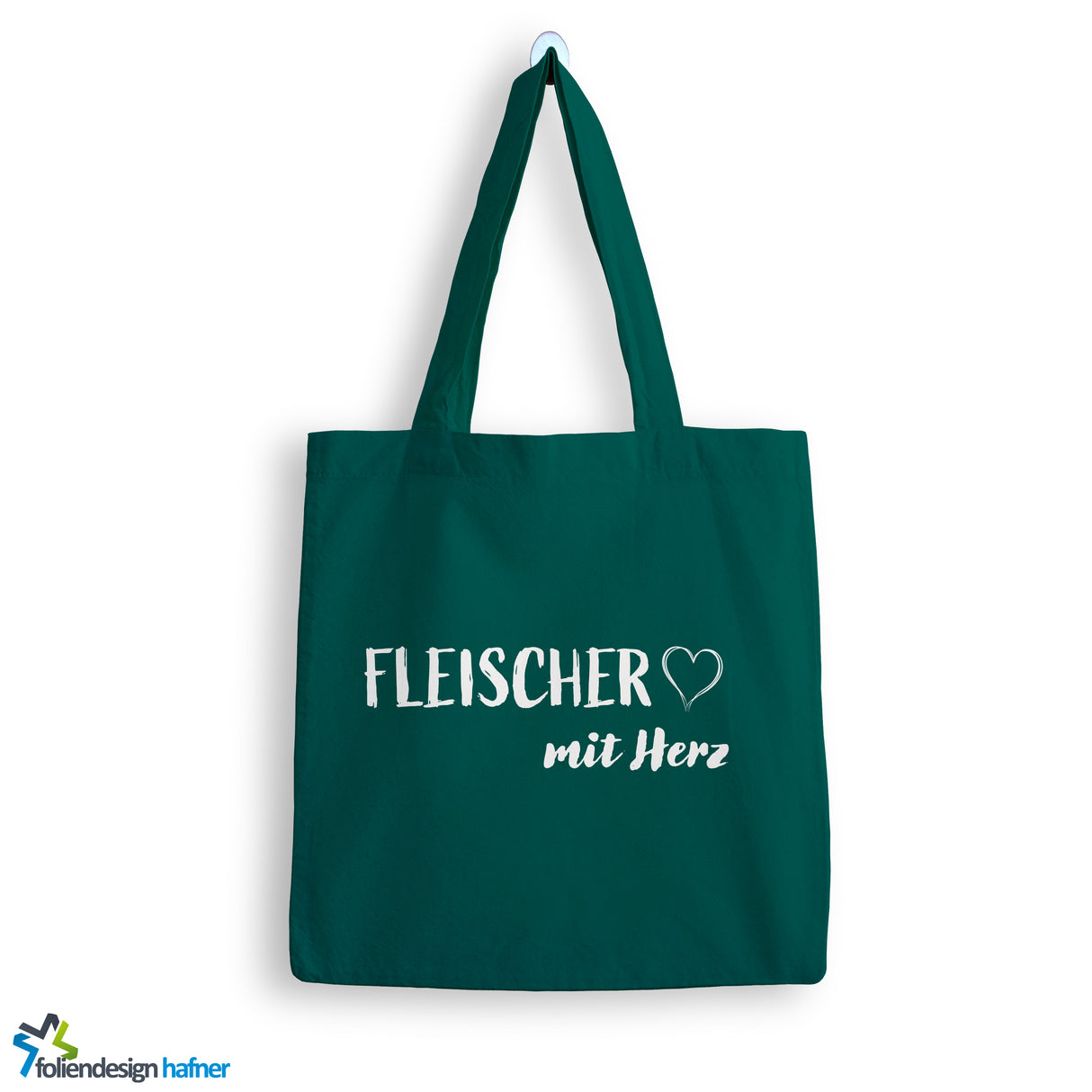 Jutebeutel Fleischer mit Herz Tasche Baumwolle 10 Liter