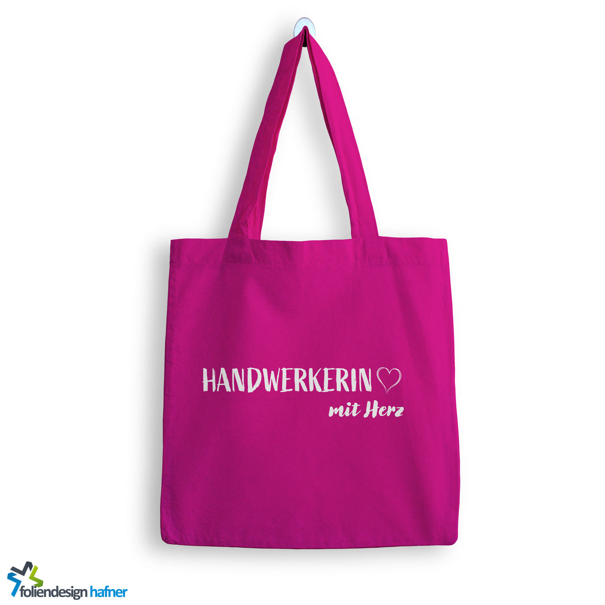 Jutebeutel Handwerkerin mit Herz Tasche Baumwolle 10 Liter