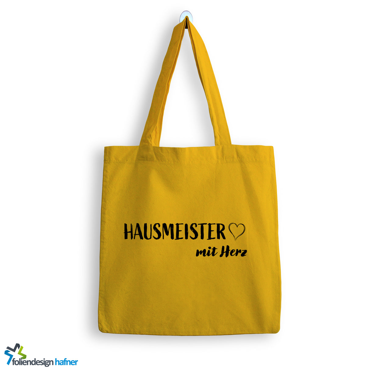 Jutebeutel Hausmeister mit Herz Tasche Baumwolle 10 Liter