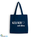 Jutebeutel Kellner mit Herz Tasche Baumwolle 10 Liter