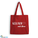 Jutebeutel Kellner mit Herz Tasche Baumwolle 10 Liter