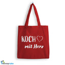 Jutebeutel Koch mit Herz Tasche Baumwolle 10 Liter