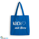 Jutebeutel Koch mit Herz Tasche Baumwolle 10 Liter