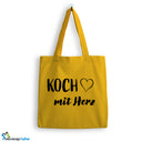 Jutebeutel Koch mit Herz Tasche Baumwolle 10 Liter