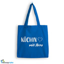 Jutebeutel Köchin mit Herz Tasche Baumwolle 10 Liter