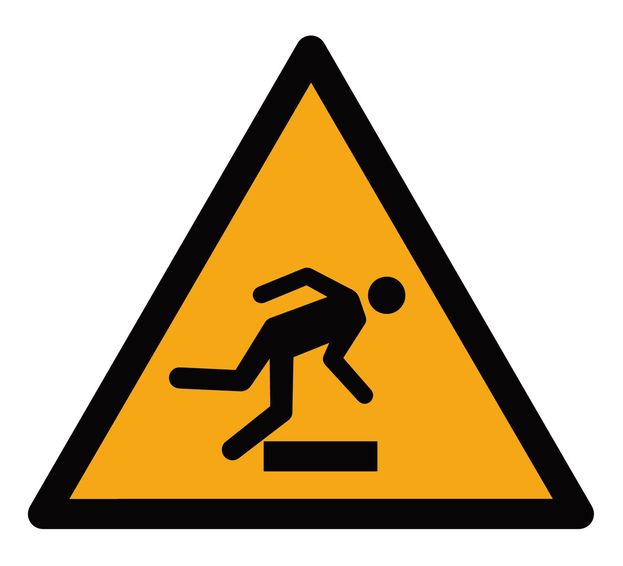 Warnzeichen Aufkleber - W007 - Warnung vor Hindernissen am Boden