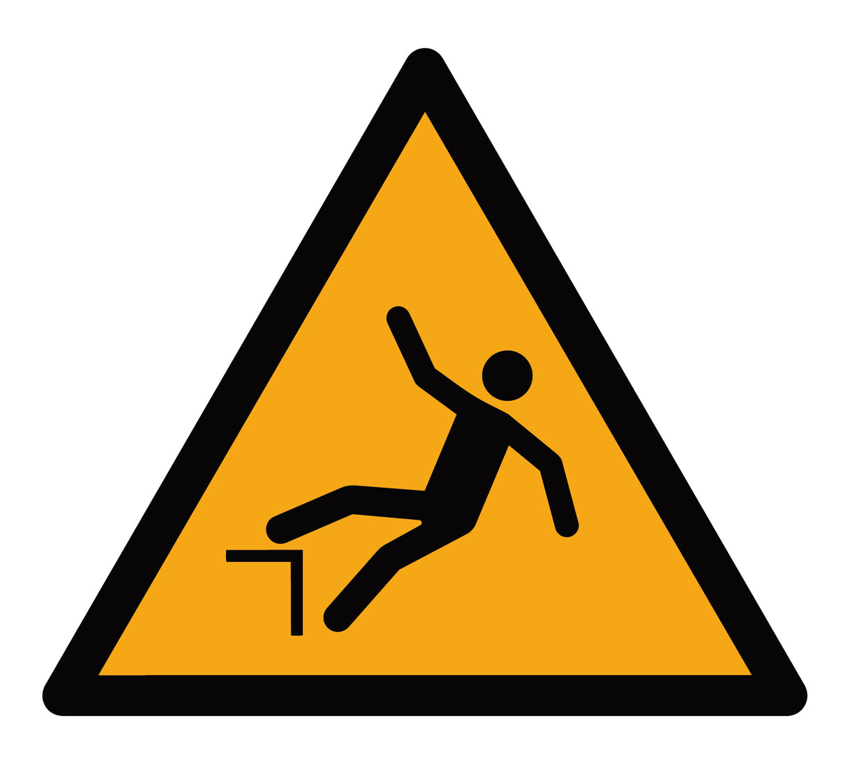 Warnzeichen Aufkleber - W008 - Warnung vor Absturzgefahr