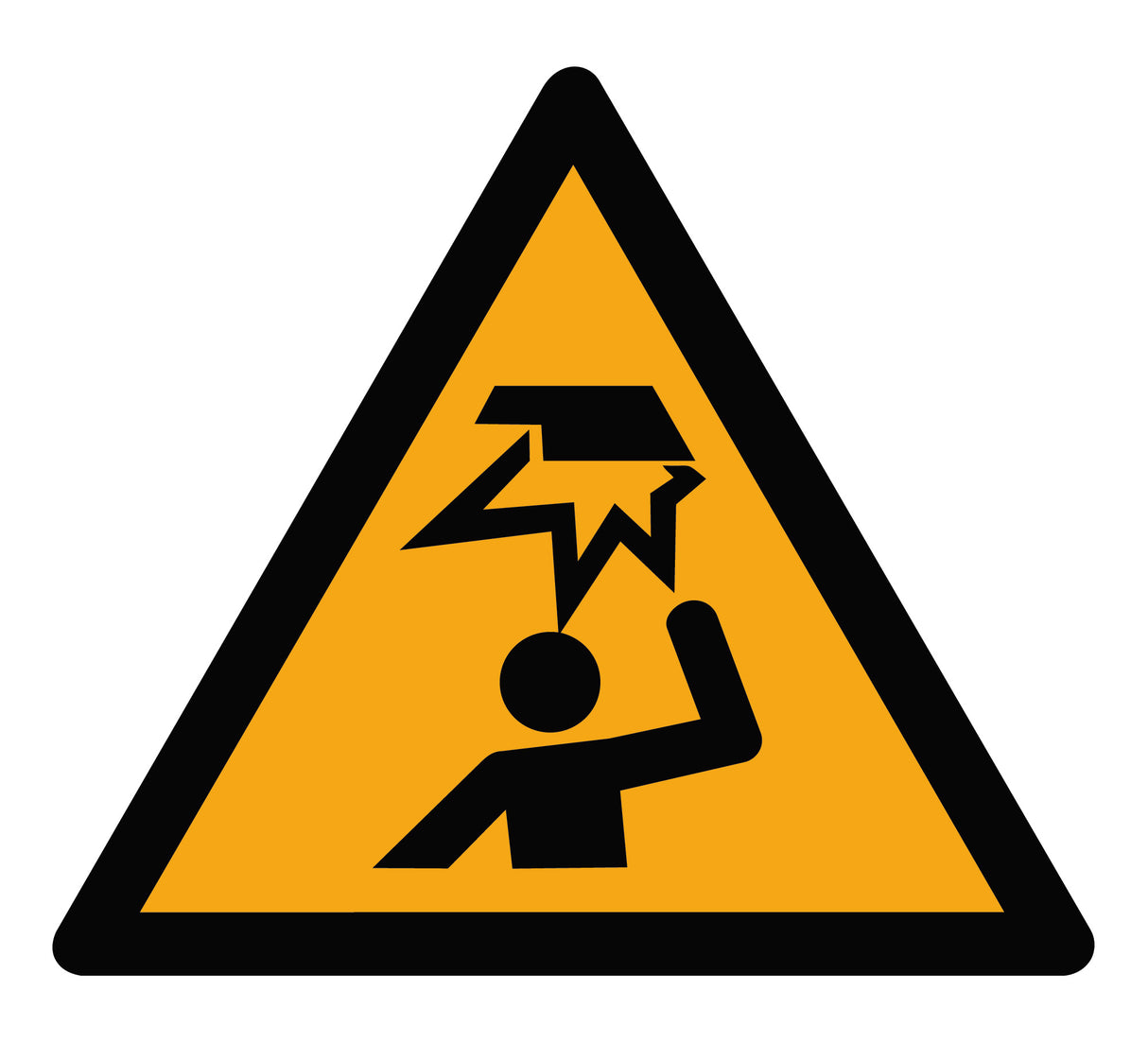 Warnzeichen Aufkleber - W020 - Warnung vor Hindernissen im Kopfbereich