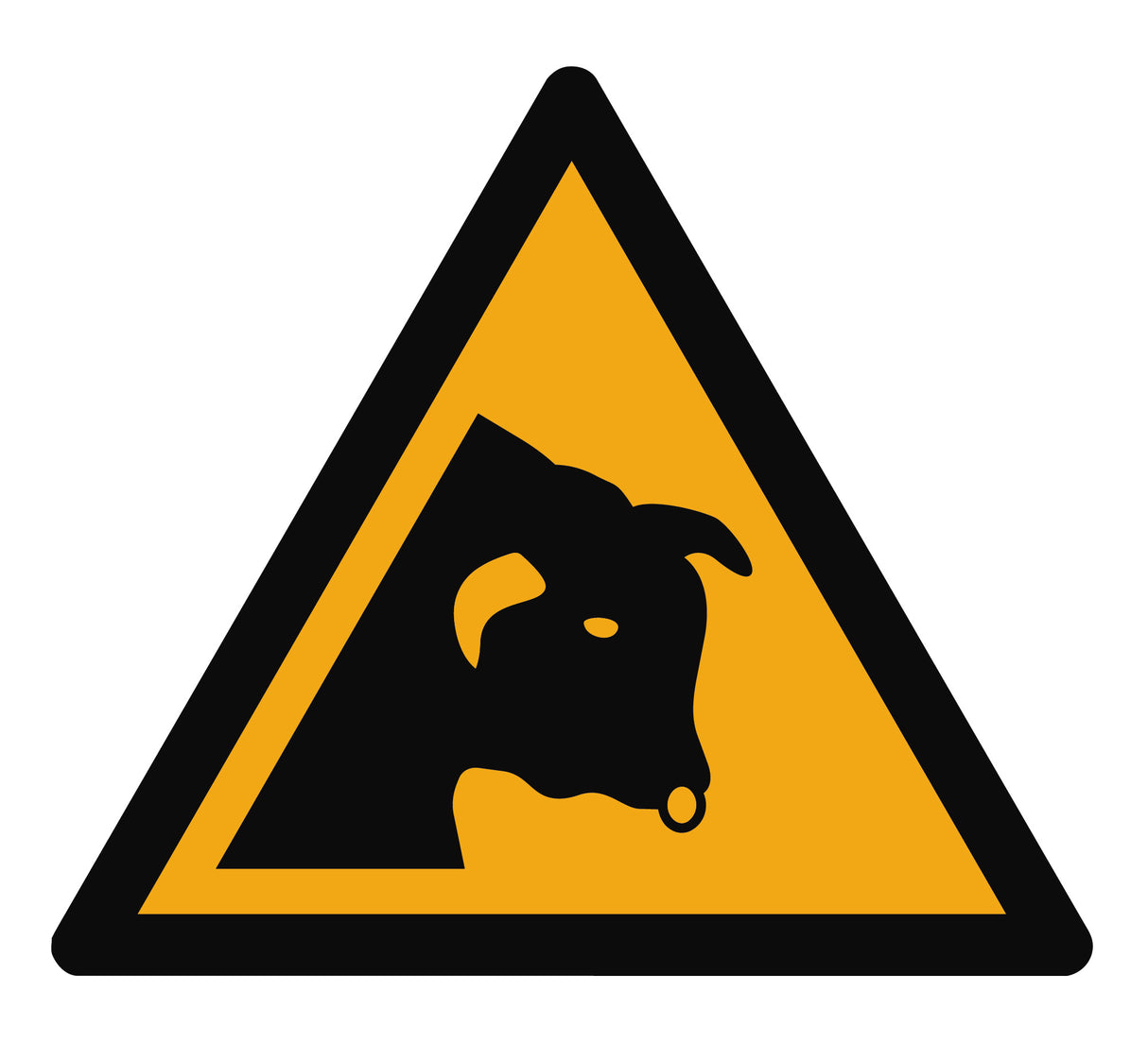 Warnzeichen Aufkleber - W034 - Warnung vor Stier